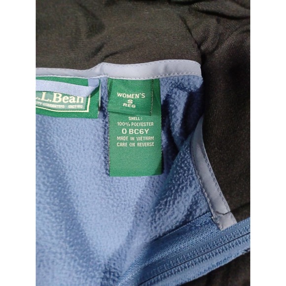 LL Bean Womens S Nylon Blue Cream 3 in 1 Hooded‎ Jacket Parka Removable Liner - Picture 3 of 7